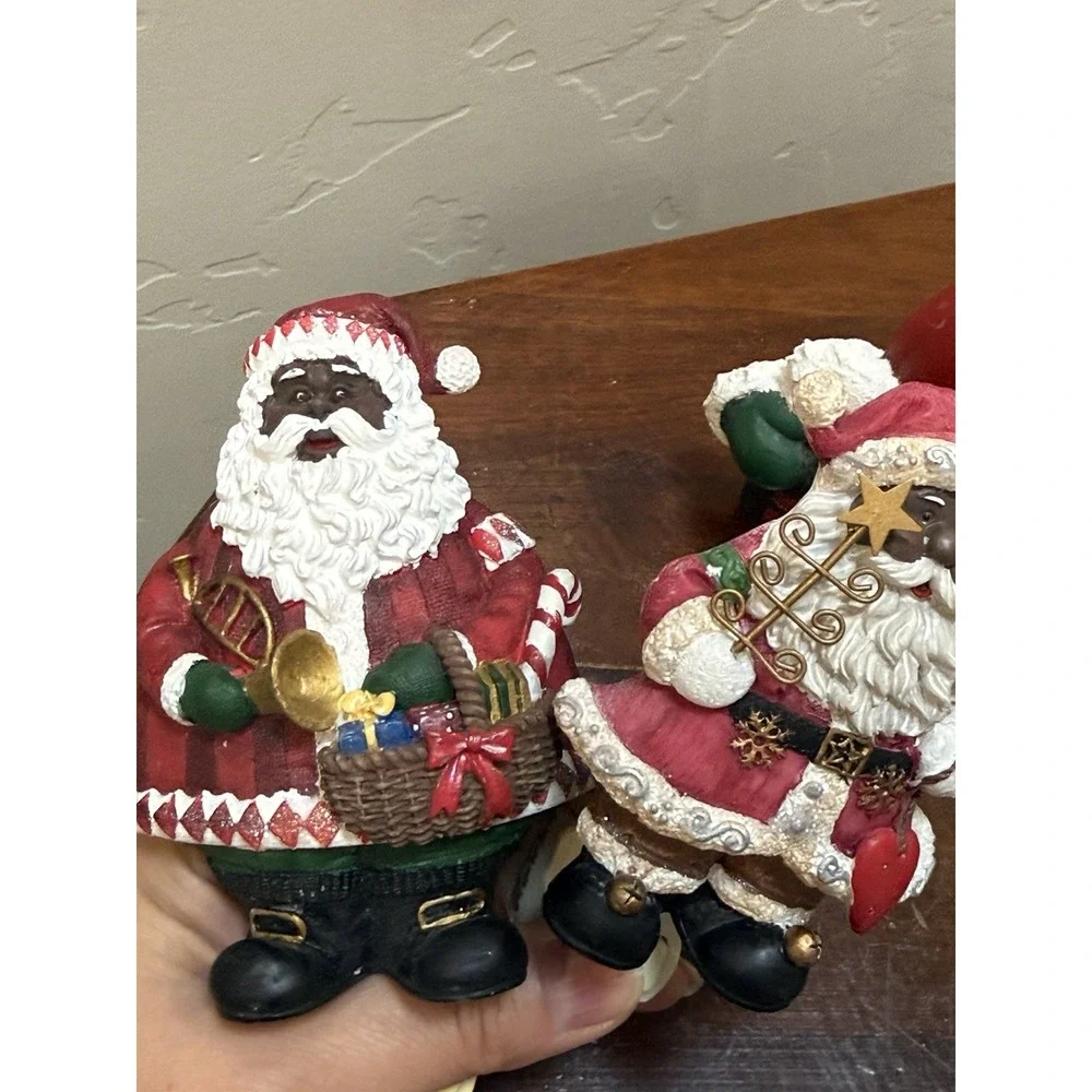 Vintage African American Black Santa Claus Plug In Night Light Lot of 3 WORKING
